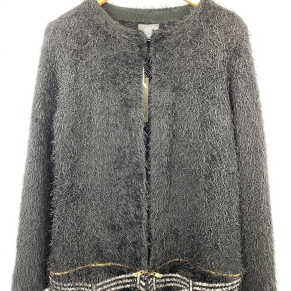 NWT-Lola B. Cardigan Black+White Very Soft - Picture 4 of 11